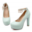 รองเท้าคัทชูส้นสูงสีหวาน ไซต์ 34-39 สีขาว/ชมพู/ฟ้า