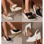 รองเท้าส้นเตารีดปลายแหลม ไซส์ 35-42 สีดำ/ขาว มี 2 รุ่น