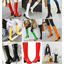 รองเท้าบูทหนังยาว ไซต์ 34-43 สีขาว/ดำ/แดง/ส้ม/เขียว/เหลือง