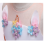 ชุดออกงานเด็กสไตล์โพนี่สีชมพู/ฟ้า/ม่วง สำหรับเด็ก 5-15 ปี