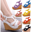รองเท้าส้นเตารีด ไซส์ 34-40 สีดำ/ขาว/ส้ม/โอรส/ม่วง/เหลือง/ฟ้า