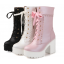 รองเท้าบูทยาวน่ารักๆสีหวานสีชมพู/ขาว/ดำ ไซต์ 34-43