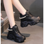 รองเท้าผ้าใบเสริมส้นสีขาว/ดำ ไซต์ 34-39 สีขาว/ดำ
