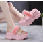 รองเท้าส้นเตารีดพื้นหมีแบบสวม ไซต์ 34-39 สีดำ/ครีม/ชมพู/เขียว