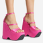 รองเท้าส้นเตารีด ไซส์ 35-42 สีดำ/เขียว/ม่วง/ชมพู