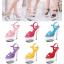 รองเท้าส้นแก้วสูง 6.4 นิ้ว ไซต์ 34-43 สีดำ/แดง/ขาว/ชมพูอ่อน/ชมพูเข้ม/ฟ้า/เหลือง/ม่วง/เงิน