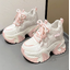 รองเท้าผ้าใบเสริมส้น 4.4 นิ้ว ไซส์ 34-43 สีดำ/ม่วง/ชมพู