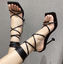 รองเท้าส้นสูงเชือกผูกรอบขา ไซต์ 35-42 สีดำ/ขาว/ฟ้า/เหลือง/ชมพู