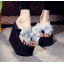 รองเท้าส้นเตารีดฟองน้ำเบาสบายเท้า ไซต์ 34-39 สีโบว์แดง/ดำ/ฟ้า/ชมพู