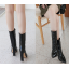 รองเท้าบูทส้นสูงปลายแหลมสีเงิน/ดำ ไซต์ 35-42