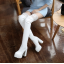 รองเท้าบูทยาวส้นสูงหนังยืดสีดำ/ขาว ไซต์ 34-42