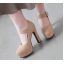 รองเท้าคัทชูหัวมนส้นสูงสีแดง/ดำ/น้ำตาล/แอพพริคอท ไซต์ 34-39