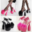 รองเท้าส้นสูงส้นใหญ่สีชมพู/ดำ ไซส์ 35-40