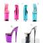รองเท้าส้นสูง 8 นิ้วสีพื้นสะท้อนแสง ไซต์ 34-46 สีเงิน/ทอง/ชมพูอ่อน/ชมพูเข้ม/ม่วง/ฟ้า/แดง