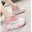 รองเท้าผ้าใบเสริมส้น 4 นิ้ว สีดำ/ขาว/ชมพู ไซส์ 34-39