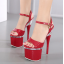 รองเท้าส้นสูง ไซต์ 34-40 สีดำ/แดง/ขาว