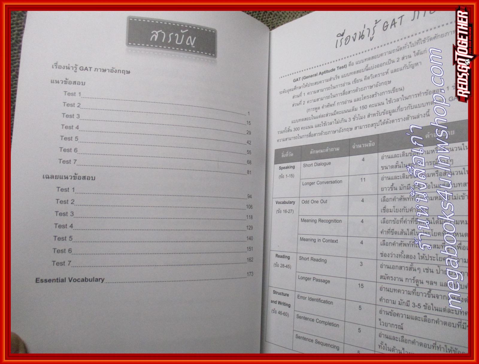 คู่มือเตรียมสอบ แนวข้อสอบ GAT ภาษาอังกฤษ / ดร.ศุภวัฒน์ พุกเจริญ / เนื้อหาไม่มีรอยขีดเขียน สะอาด
