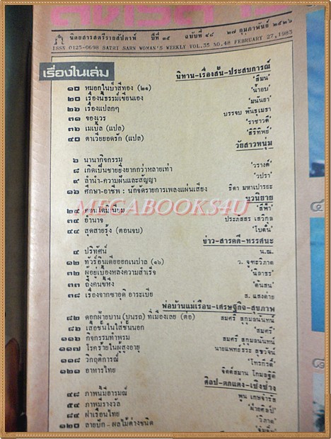 สตรีสาร ปีที่35 ฉบับที่48 กุมภาพันธ์ 2526 ปก สาวิตรี สามิภักดิ์ สภาพดี