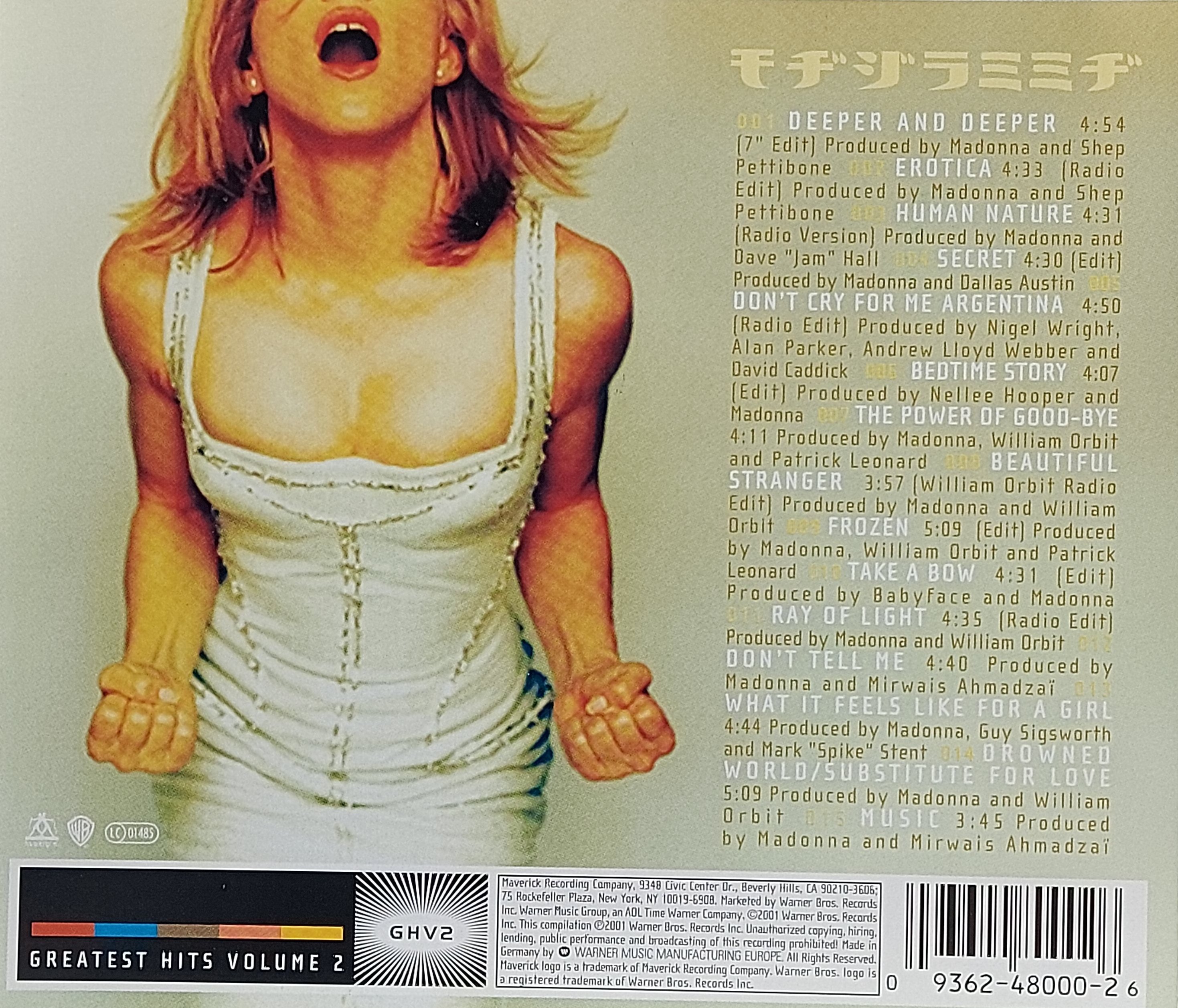 Used CD,Madonna - Greatest Hits Collection Volume 2 (A+)(2001)(Germany)