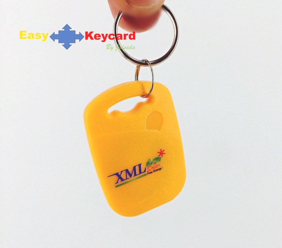 พวงกุญเเจคีย์การ์ด Keytag (Proximity 125Khz.) (เเบบสี่เหลี่ยม ยี่ห้อ mango)(สีเหลือง)