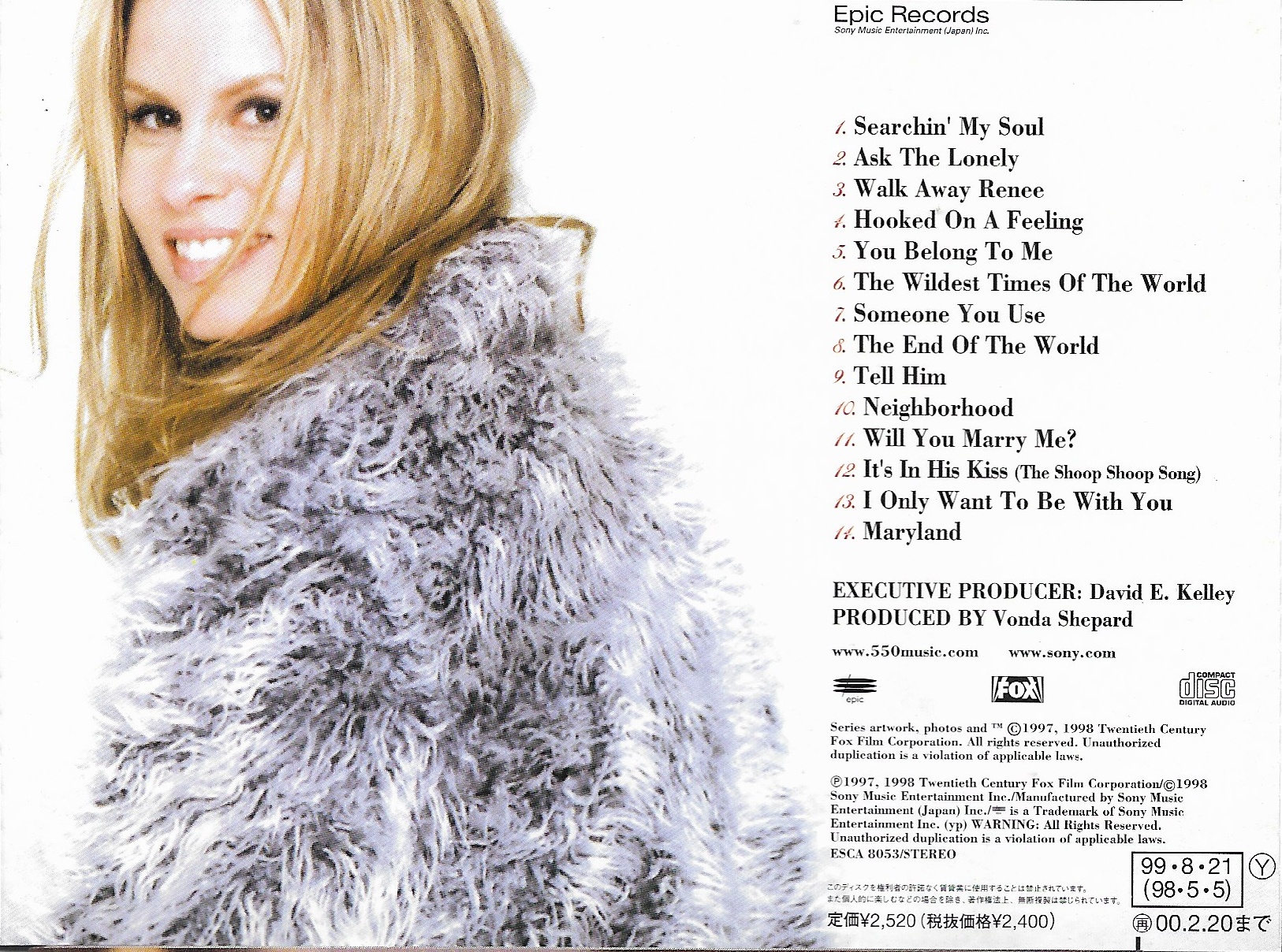 Used CD,Ally McBeal featuring Vonda Shepard (A+)(Various Artists)(Soundtrack)(OST.)(1998)(Japan)