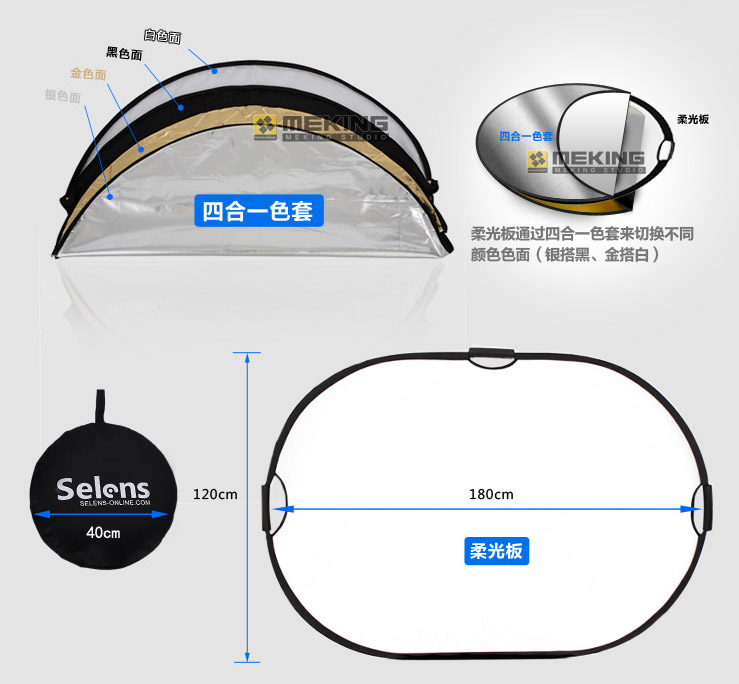 120x180 cm 5 in 1 Reflector with holder