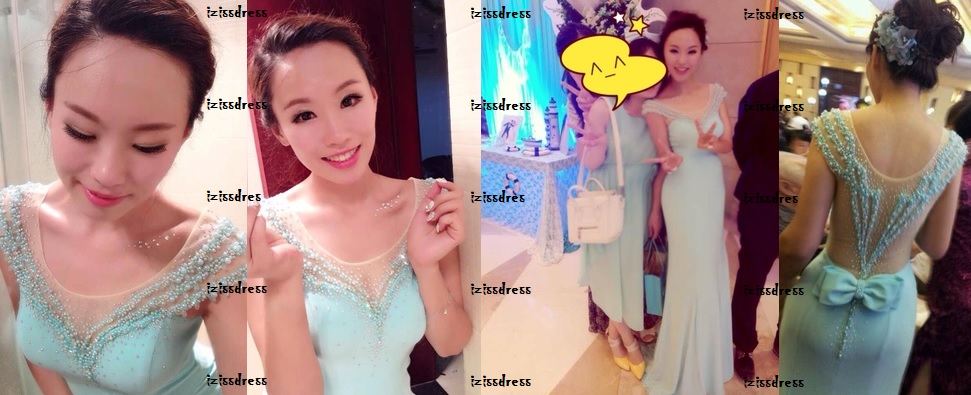 ***พร้อมส่งสีฟ้า ไซส์ L**ชุดราตรีเดรสยาวสีฟ้า ประดับคริสตัสผสมเพชร มุก และเลื่อมหรูหราไฮโซ ช่วงอกและไหล่ซีทรู ดีเทลด้านหลังประดับโบว์ เข้ารูปสวยเหมือนแบบค่ะ