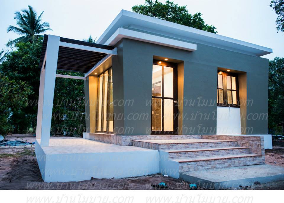 บ้านน็อคดาวน์ สไตล์ โมเดิร์น ขนาด 3.5x5.5 ม. (1 ห้องนอน 1 ห้องน้ำ 1ห้องโถง)