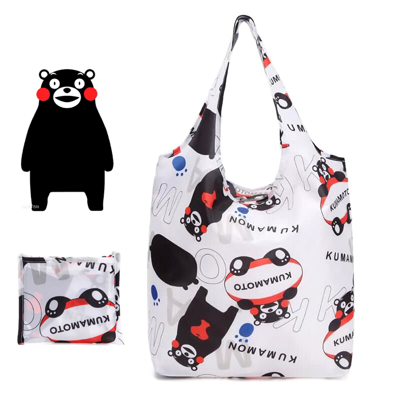 ❌เลิกจำหน่าย❌ Kumamon ECO BAG กระเป๋าช็อปปิ้ง กระเป๋าผ้าลดโลกร้อนแบบพับได้ สีขาว