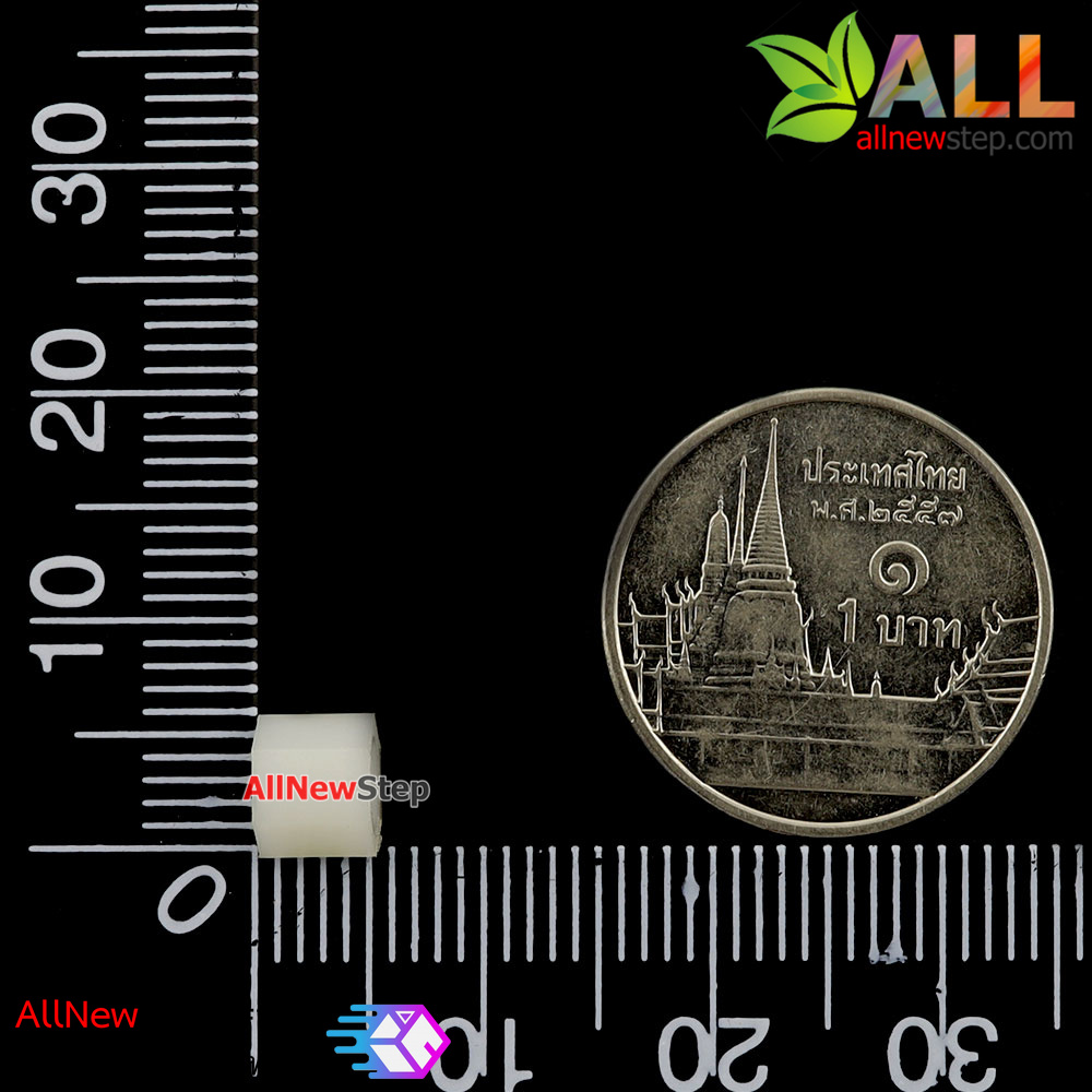 M2.5 เสาน็อตไนลอน NUT Nylon M2.5 ขนาด 5mm สีขาว จำนวน 1 ชิ้น