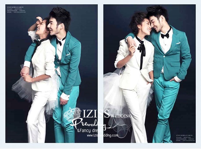 ***พรีออเดอร์***ชุดคู่ถ่ายพรีเวดดิ้ง (prewedding dress) & ชุดแต่งงานแฟนซี (Fancy wedding dress)ชายหญิง "ธีมสีขาว-เขียว"