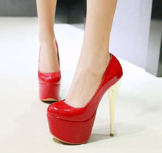 รองเท้าส้นสูง ไซต์ 34-43 สีแดง/น้ำเงิน/แดงเลือดหมู