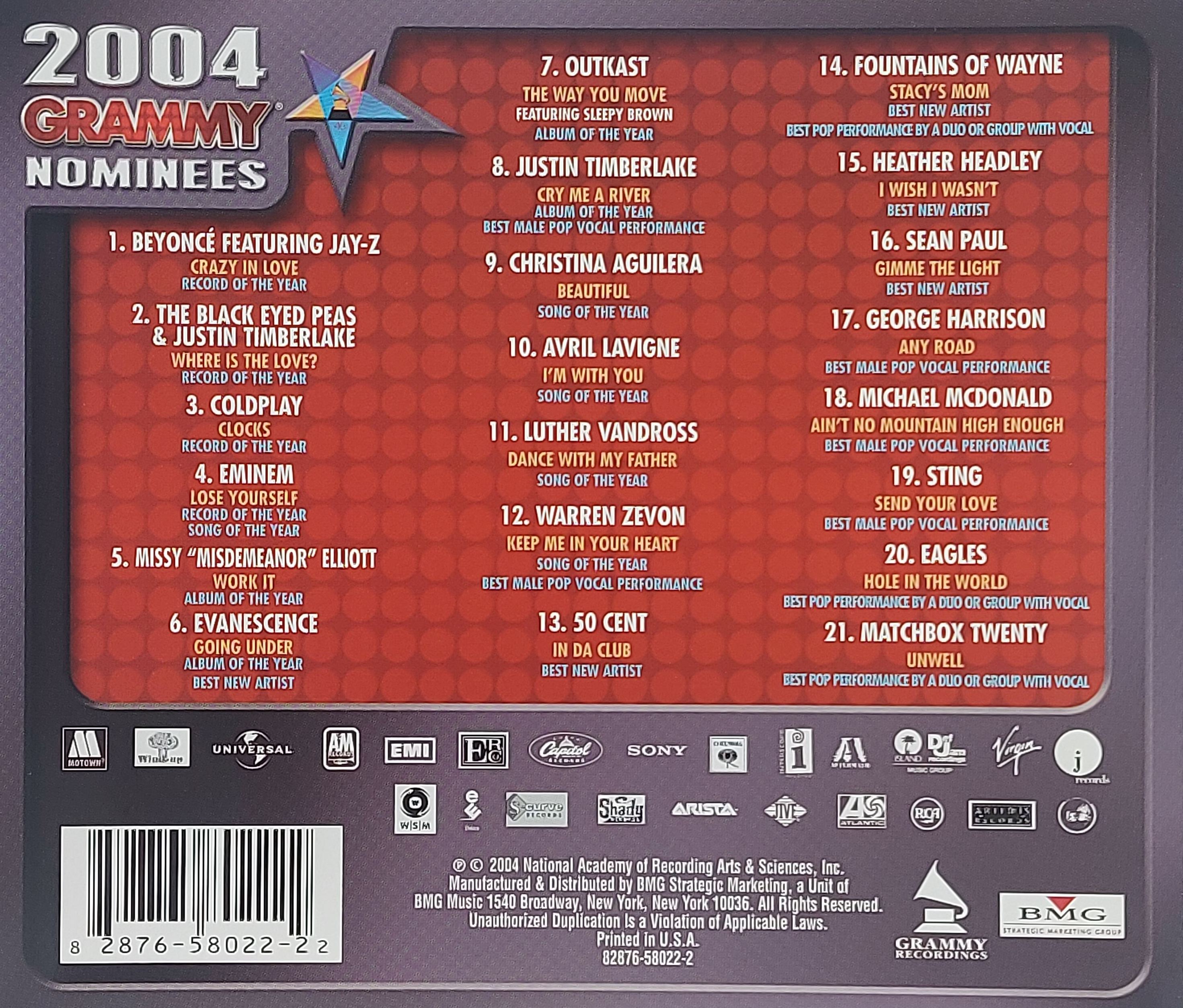 Used CD,2004 Grammy Nominees (A)(Various Artists)(2004)(USA)