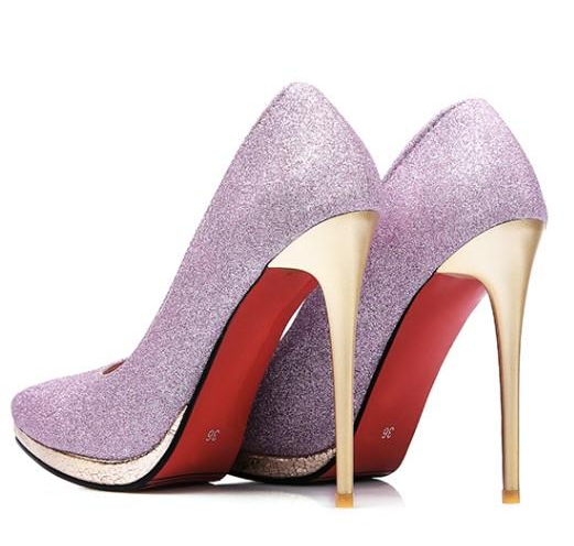รองเท้าส้นสูงคัทชูทรงสวย ไซต์ 34-45 สีเงิน/ทอง/ม่วง