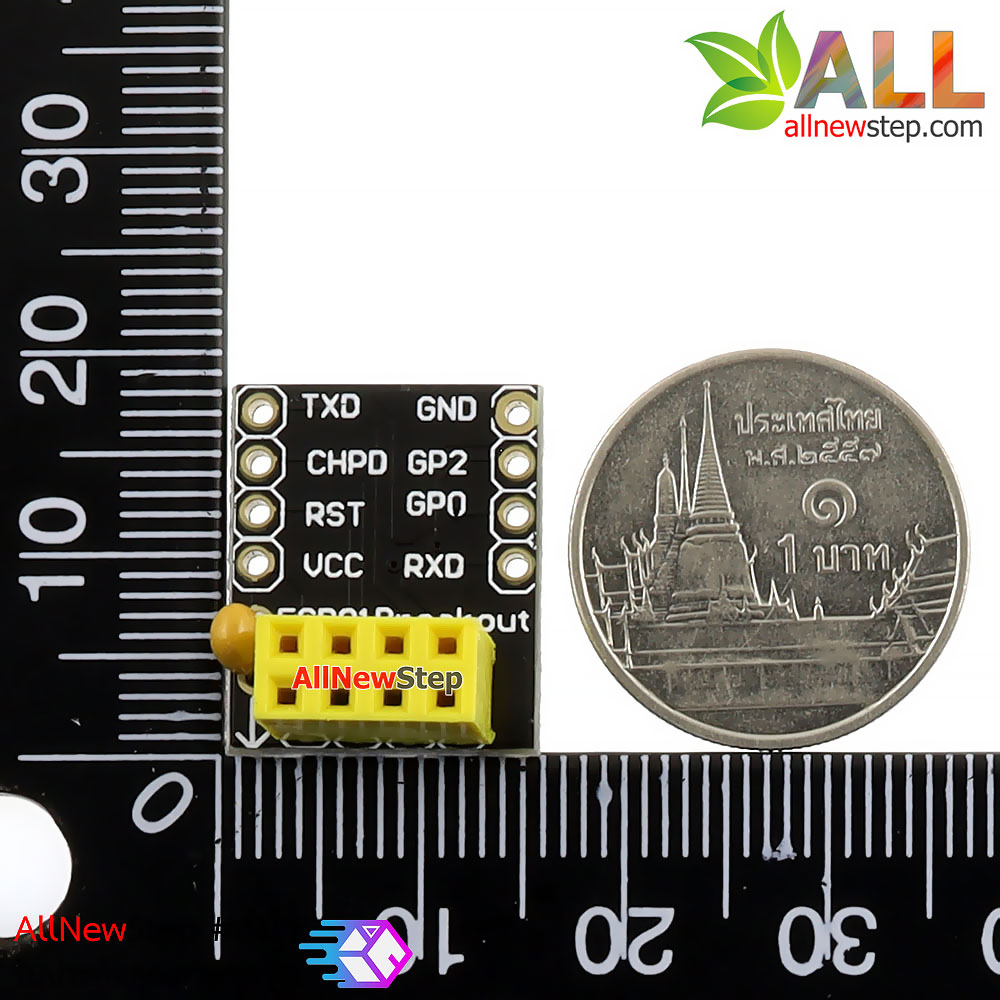 ESP8266 ESP-01 ESP-01S Adapter Breakout อะแดปเตอร์แปลงขา ESP8266 รุ่น ESP-01 พร้อมสกรีนตำแหน่งขา สำหรับทดลอง