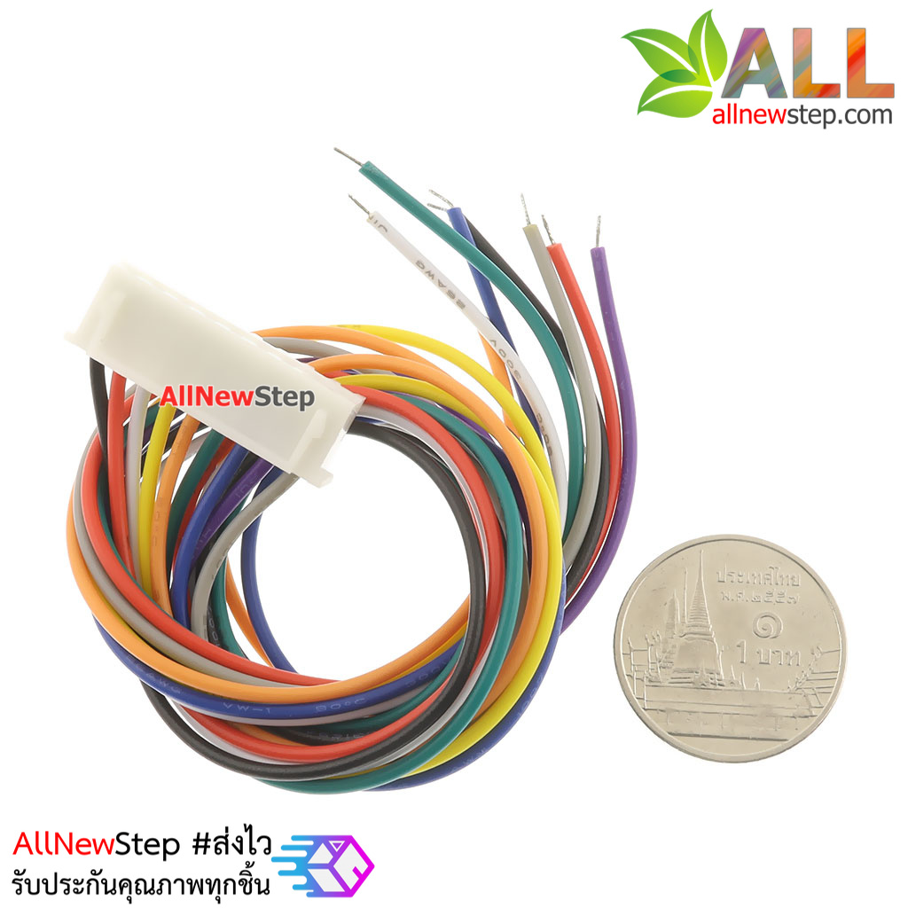 XH2.54 cable connector 2.54mm 9p ขั้วต่อคอนเน็กเตอร์ 2.54mm ตัวมียพร้อมสายไฟยาว 30cm 9 เส้น