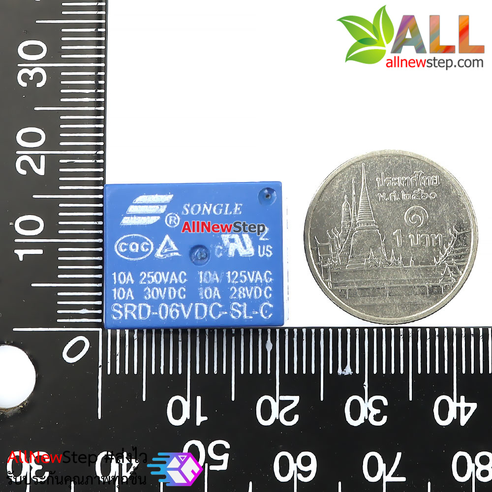 Relay 6V 5 ขา สีฟ้า relay 6v รีเลย์ 6V แบบ 5 ขา