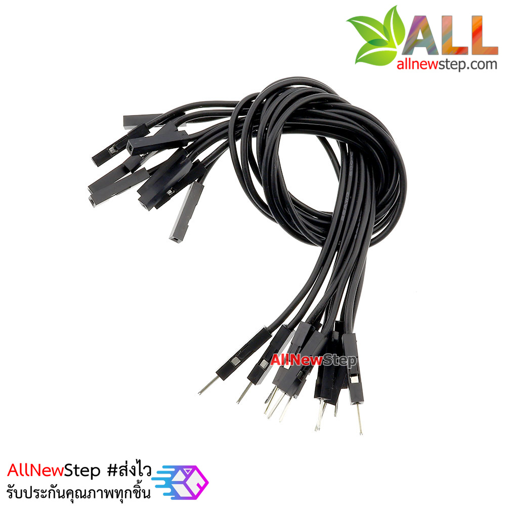 สายไฟจัมเปอร์ 20cm ผู้-เมีย สีดำ จำนวน 10 เส้น