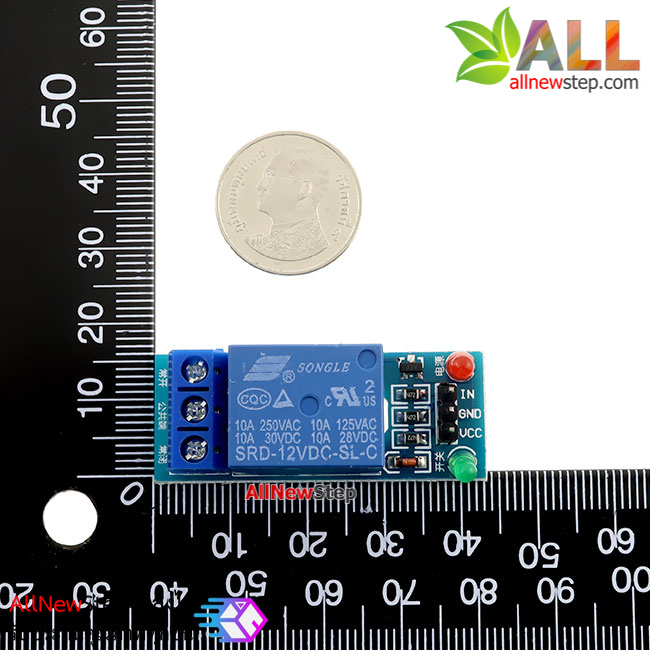 โมดูล รีเลย์ 12V relay 12v 1 ช่อง isolation Relay Module Shield 250V/10A Active High