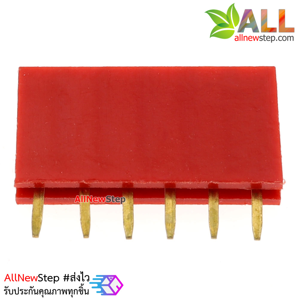 Pin header Female Header Single Row 2.54mm 6p Pin1x6 สีแดง