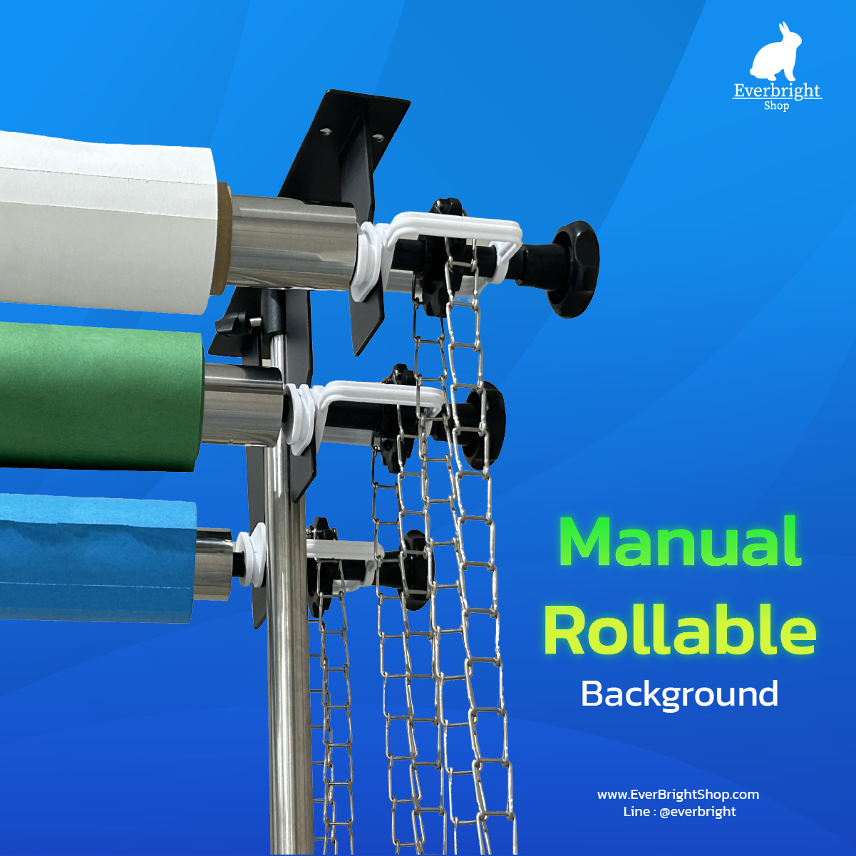 โครงฉากถ่ายภาพ 2M รุ่นโซ่ดึง NG-1W Manual Background Support System