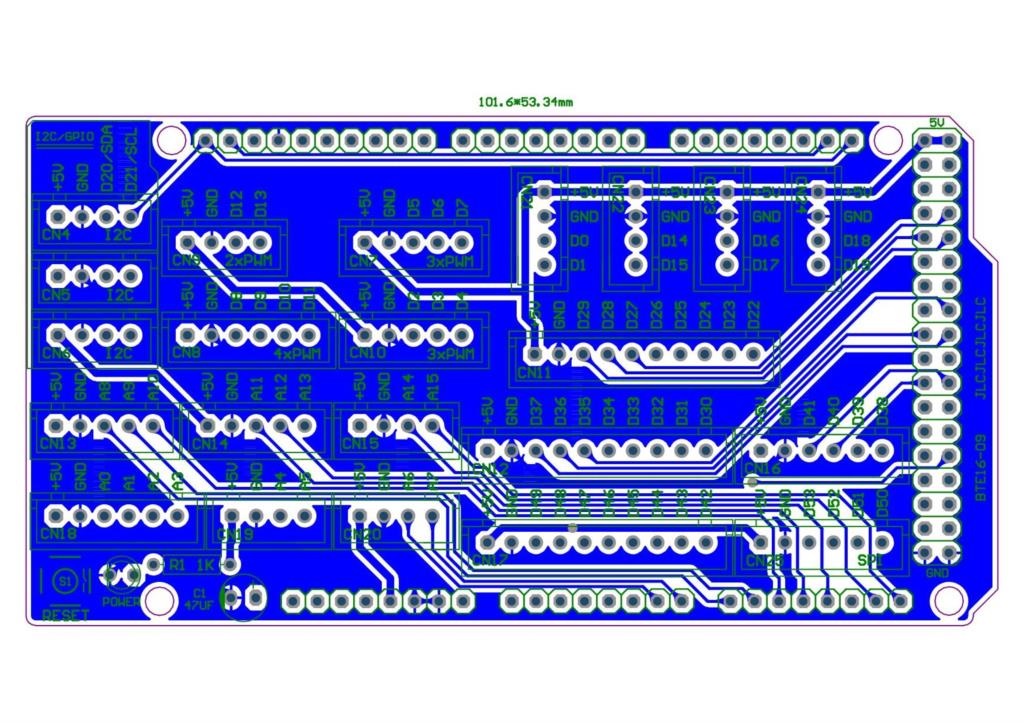 I/O Extension PCB for MEGA 2560 R3 โมดูลขยายขาสำหรับบอร์ด Arduino MEGA 2560 R3