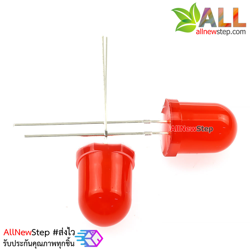 LED 10mm LED สีแดง จำนวน 2 ดวง