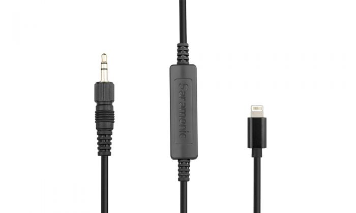 Saramonic LC-C35 Locking 3.5mm Male Connector to Apple Certified Lightning Output Cable for Select Saramonic Microphones including the LavMic, SR-WM4C, UwMic9, UwMic10 and UwMic15