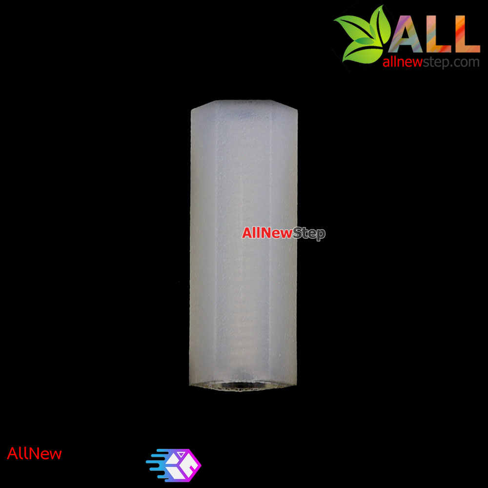 เสาน็อตไนลอน NUT Nylon M2 ขนาด 12mm สีขาว จำนวน 1 ชิ้น