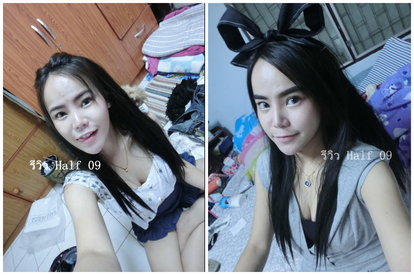 Half 09 วิกครึ่งหัว เเบบตรง ( ทรงผมเเละเส้นผมเหมือนจริงเกือบ 100% )