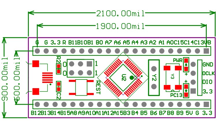 บอร์ด STM32F103C6T6 แบบบัดกรีแล้ว stm32f103c8t6 stm32 arm embedded microcontroller