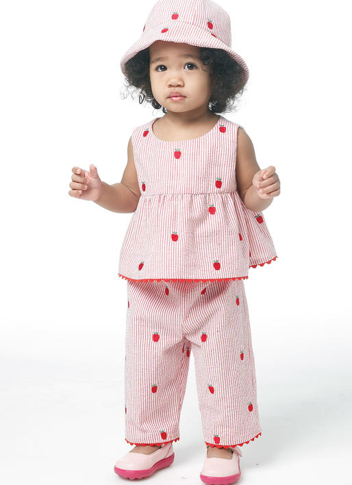 แพทเทิร์นเซตตัดเสื้อชายระบาย กางเกงขายาว หมวก เด็กเล็ก (เลือกไซส์ที่ตัวเลือกสินค้า)