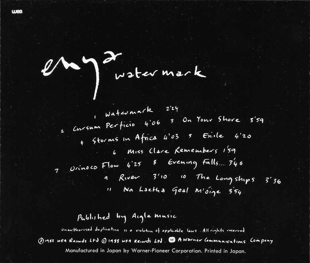 Used CD,Enya - Watermark (B)(1988)(Japan)