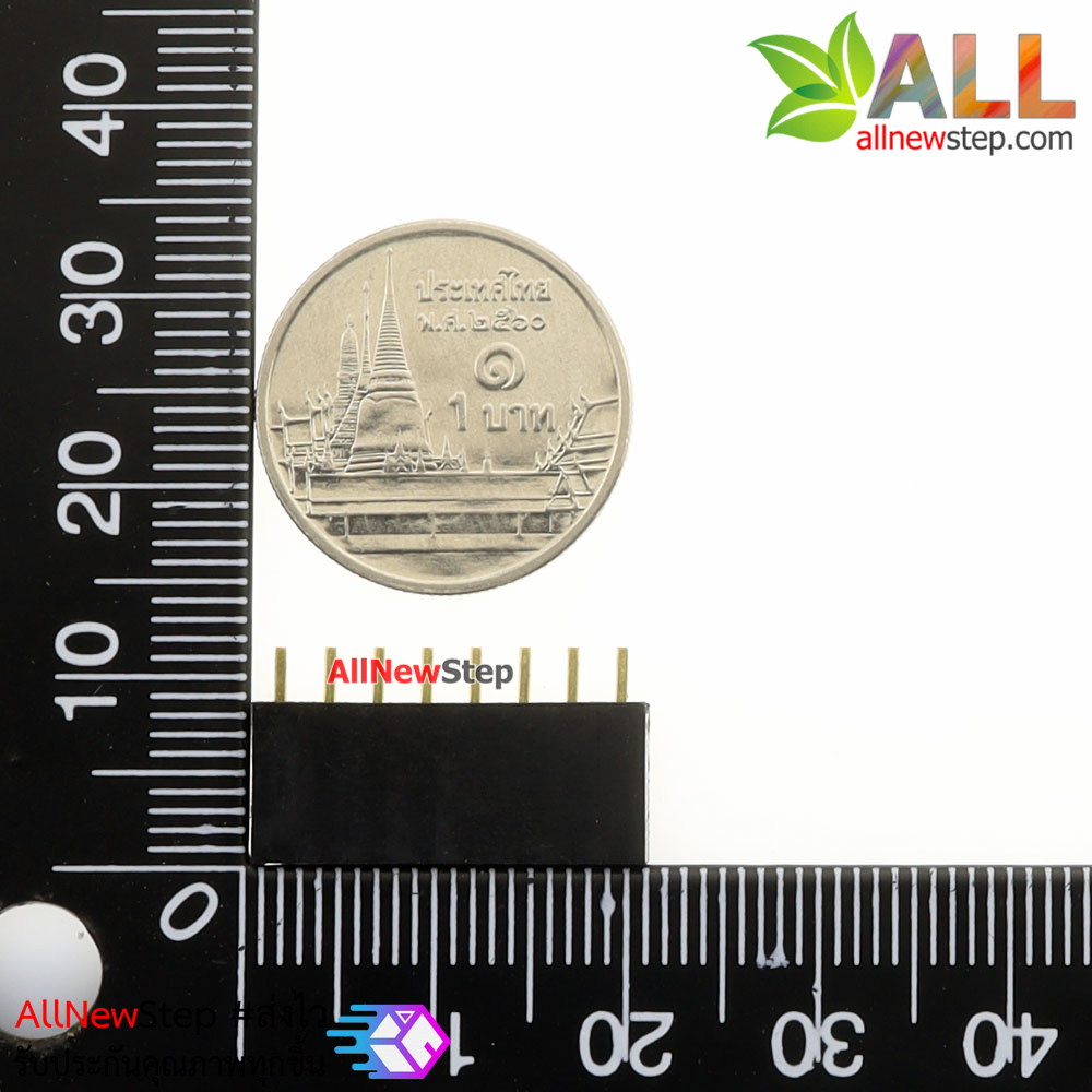 2.54mm 1X8 8Pin Gold-plated Single Row Straight Female Pin Header